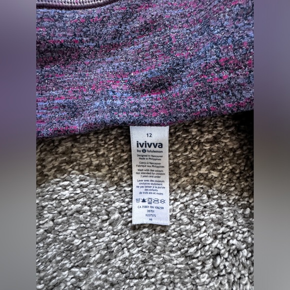 IVIVVA Rhythmic Tight Leggings Electric Tweed Pow Pink Purple Size 12 Girls - Picture 3 of 7